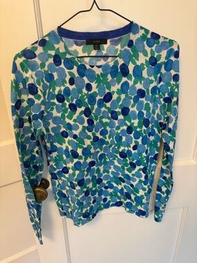 J. Crew lightweight sweater in blueberry print